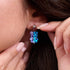 Tanzanite | .925 Sterling Silver | Firefly Glass Bear Drop Stud Earrings